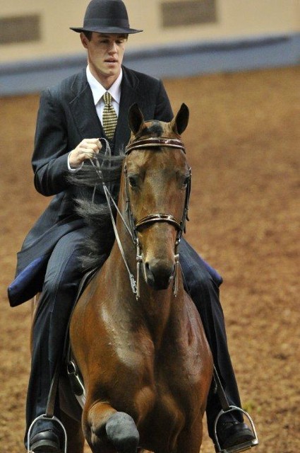 Man in Suit Riding a Horse